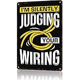 Vintage Metal Sign Funny Electrician Design Poster Retro Tin Signs Funny Aluminum Sign For Man Cave, Garage, Living Roome, Cafe And Pub Decoration 8 X 12 Inch