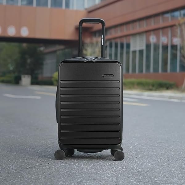 TRAVELER’S CHOICE MYKEL DUAL OPENING POLYCARBONATE HARDSIDE SUITCASE WITH SLEEVE AND ERGONOMIC HANDLE