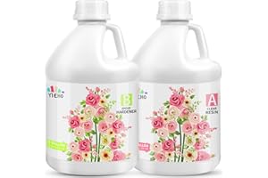 YIEHO Epoxy Resin 2 Gallon Kit, High Gloss Epoxy Resin and Hardener Crystal Clear 2 Part Resina Epoxica Transparente,Perfect for Table Top, Crafts- Less Bubbly, Hard 1:1