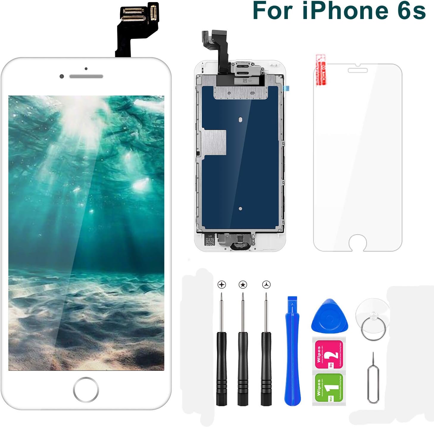 FLYLINKTECH Screen Replacement for iPhone 6 plus Black LCD Display Digitizer Touch Screen Screen Assembly