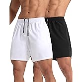 MAXCK 2 Pack Mens Lightweight Athletic Running Shorts 5'' Quick Dry Gym Workout Shorts with Zipper Pockets