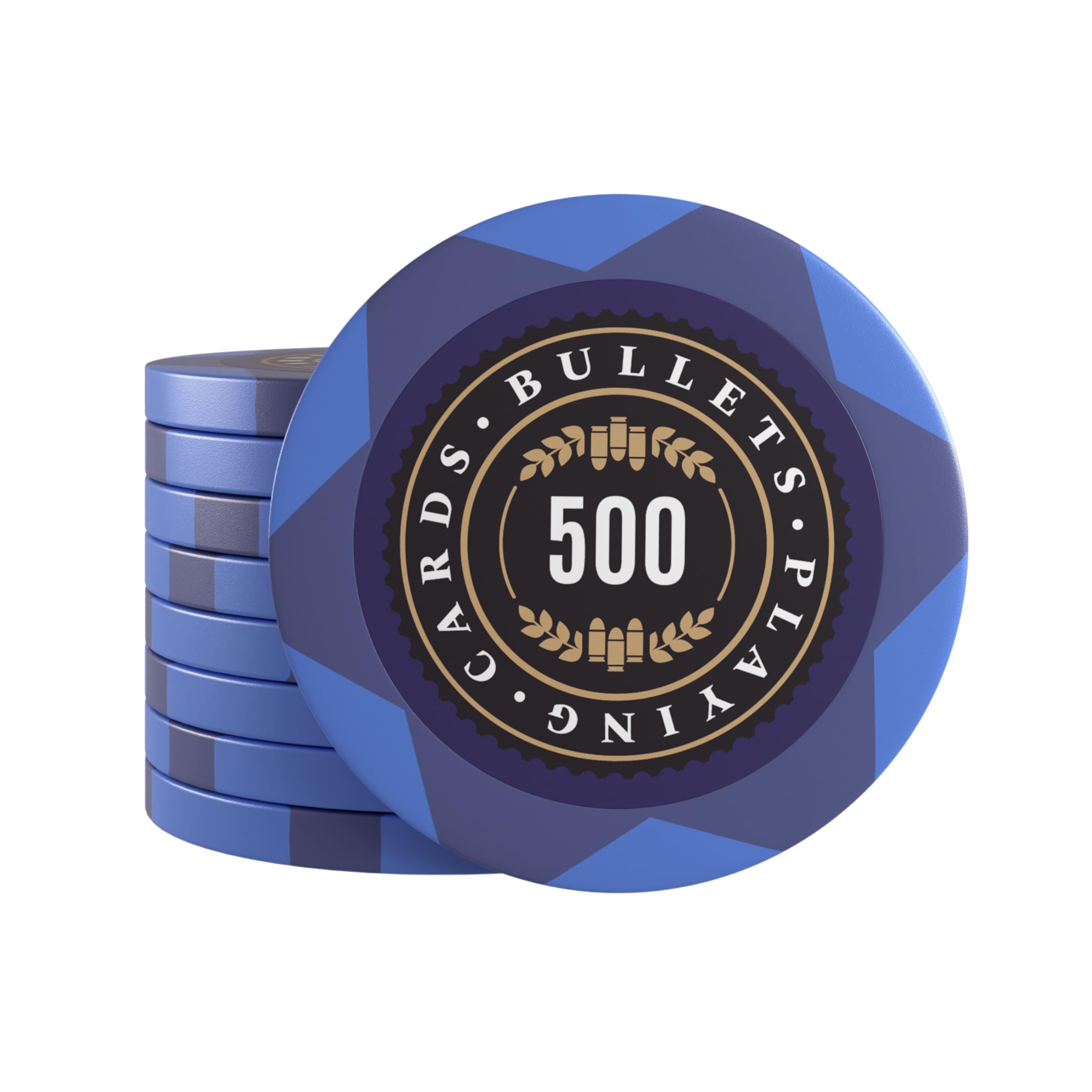 Bullets Playing Cards, 25 x Clay Poker Chips Adriana for Poker Set, Various Values, 4 cm Diameter, Weight 14 g (500)