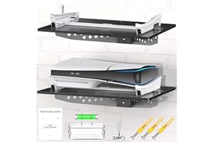 Kosker PS5 Wall Mount Kit Horizontal, PS5 Shelf Wall Mount Horizontal for PS5 Disc & Digital, PS5 Accessories Base Stand, Upg