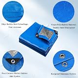 YIJUHOU Tarpaulin 3m x 4m Waterproof Heavy Duty 115 GSM Blue view 4