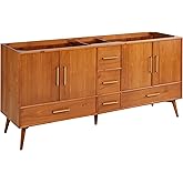 Signature Hardware 478413 Novak 72" Double Vanity Cabinet Only with Teak Cabinet - Less Vanity Top