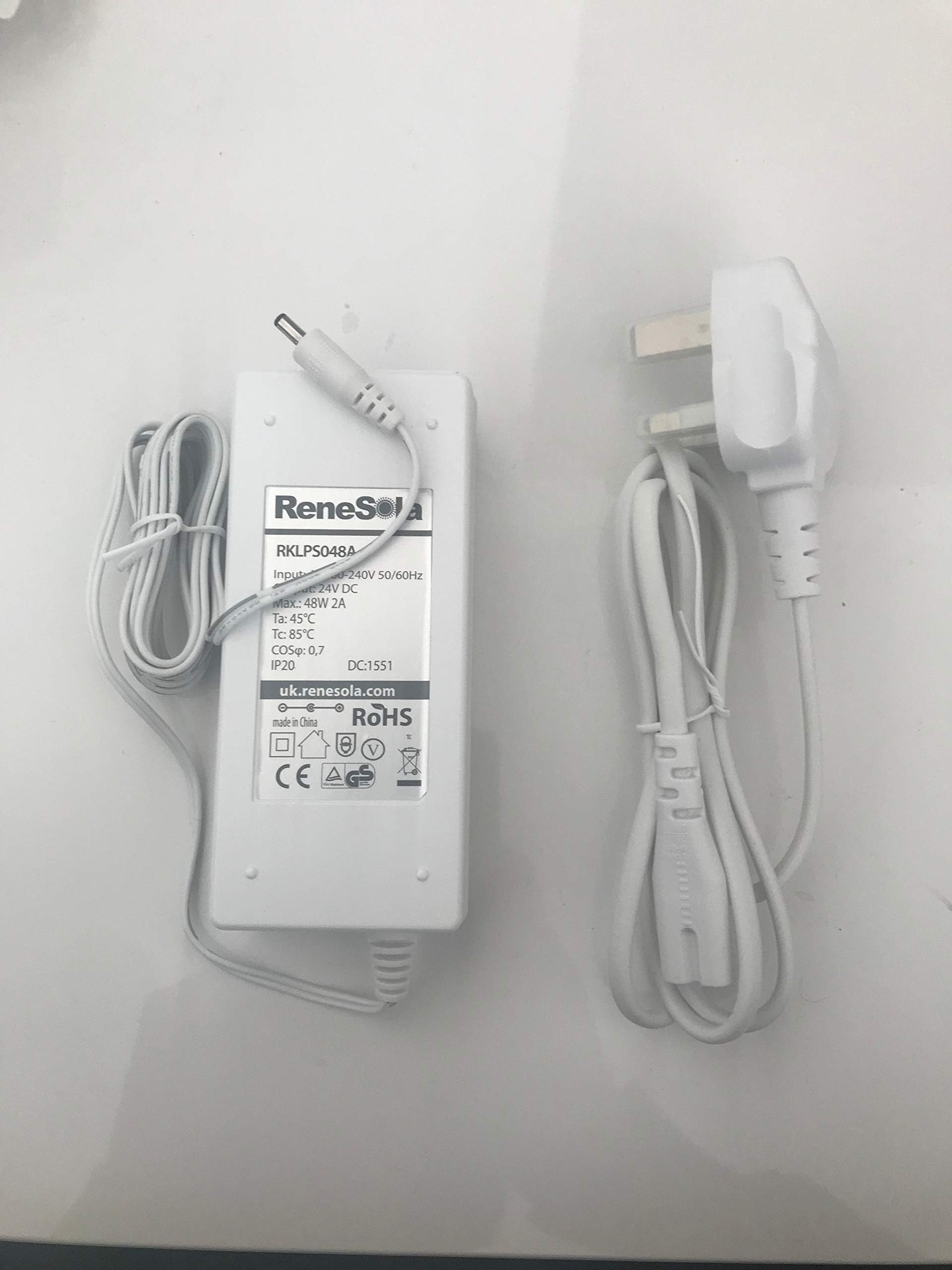 ReneSola AC 100-240V to DC 24V 2A 5.5x2.1mm DC Output Power Supply Converter UK Adapter for Led Light Strips