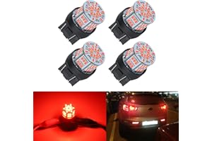 iFunyLED 4PCS 7443 LED Bulb Brake Tail Light 12V-24V Super Bright 7440 T20 LED Replacement Light Kit Set for Car Tail Brake Turn Signal Lights - Brilliant Red