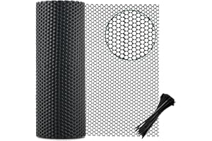 ZYYRSS 15.7in x 16.4FT Mesh Fence, Versatile Black Plastic Fencing & Netting, Cuttable Animal Wire Mesh Fence with 20 Pcs Tie