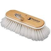 Shurhold Classic Deck Brush &ndash; Boat Cleaning Brush with Wood Block, Rubber Bumper &amp; Durable Bristle Design
