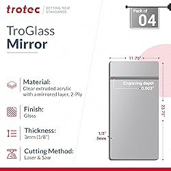 4-Pack Metallic Grey Mirror Acrylic Sheets 23.75" x
