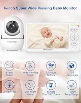 HelloBaby Baby Monitor with 2 Cameras and Audio 6 Inch Split Screen view 2