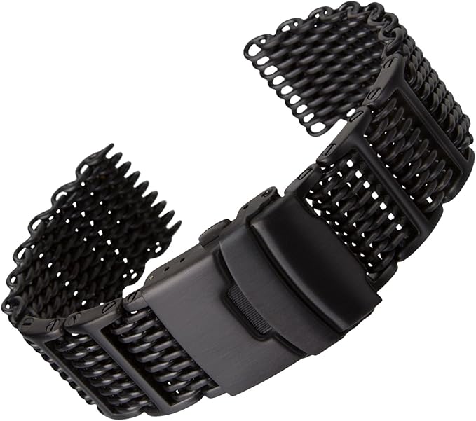 Geckota Chainmail Shark MESH Dive HLink Stainless Steel Watch Band IP