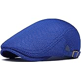 meioro Mens Breathable Mesh Summer Hat Adjustable Flat Cap Newsboy Beret Ivy Cap Irish Cabbie Fishing Hats
