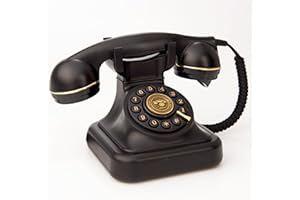 Retro Old Corded Landline Telephone, Vintage Fashioned 1960's Dial Button Wired Desk Phone, with Redial Function for School H