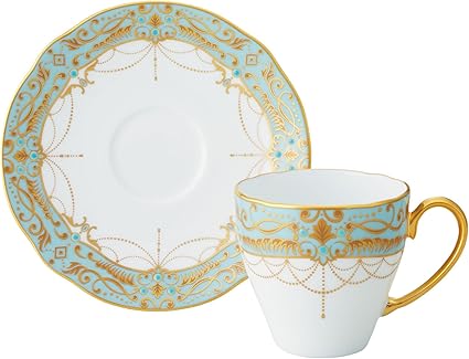 Amazon Co Jp Noritake ノリタケ コーヒー カップ ソーサー 160cc オマージュコレクション 藍白絵唐草文 ファインポーセレン プレミアムホワイト T2403 H 772 ホーム キッチン