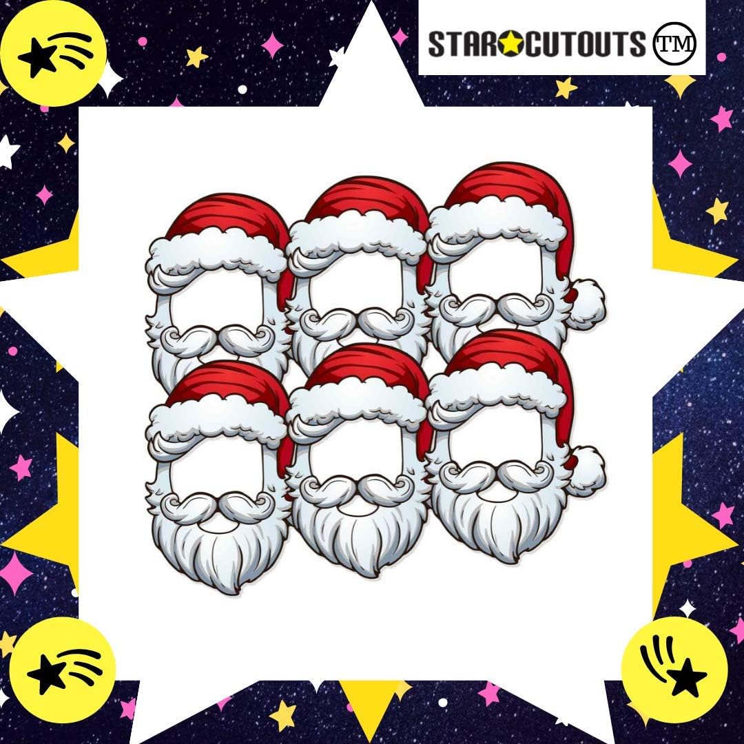 STAR CUTOUTS SMP368 Santa Open Face Six Pack Mask Become Father Perfect for Office Christmas Parties Staff Rooms and Events - Image 3