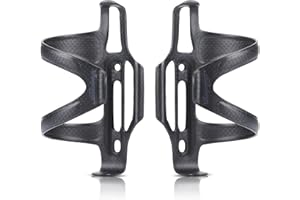 HUALONG Carbon Fiber Bicycle Bike Side Load Water Bottle Cage Holder Water Bottle Cages for Road Bikes MTB Mountain Cycling Bike Cup Holder Black Matte, 2 Pack