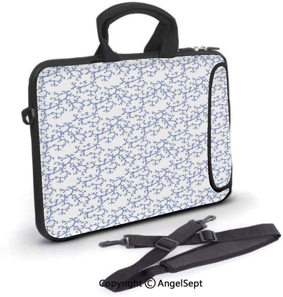 12 inch Laptop Bag,Structures of Molecules Scientific Concept Chemistry Simple Repetitive Print,Waterproof,Portable,Compatible iPad,MacBook Pro,Air,Surface