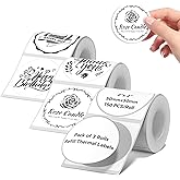 3 Rolls Round White Labels for NIIMBOT B1 B21 B3S K3 Label Maker, 2'' x 2'' (50x50mm) Printer Labels, Food Labels for Jars, Personalized Editable Labels for Home/School/Office