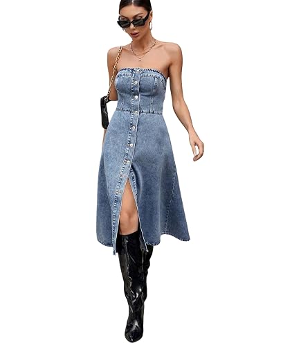 City Chic Women's Plus Size Dress-Underground, Denim MID, 12 at Amazon Women's Clothing store