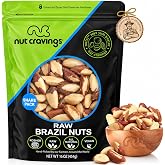 NUT CRAVINGS - Raw Brazil Nuts, Unsalted (16oz - 1 LB) No Shell, Whole | Packed Fresh in Resealable Bag - Kosher Healthy Snack, Food Assortments, Premium Brazil Nuts, Crunchy Snack, Natural Snack