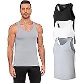 COLORFULLEAF Men's Tank Top Bamboo Rayon Undershirts Moisture-Wicking Cool Slim Fit T Shirts for Men