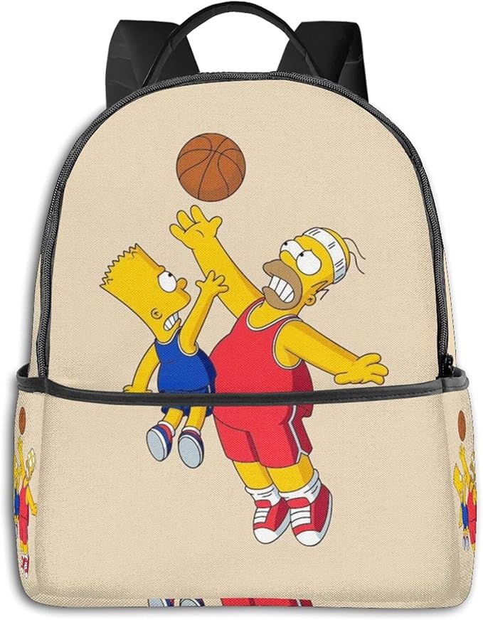 Simpsons Backpack Smooth Zipper Travel Bag Leisure Laptop Student University School School