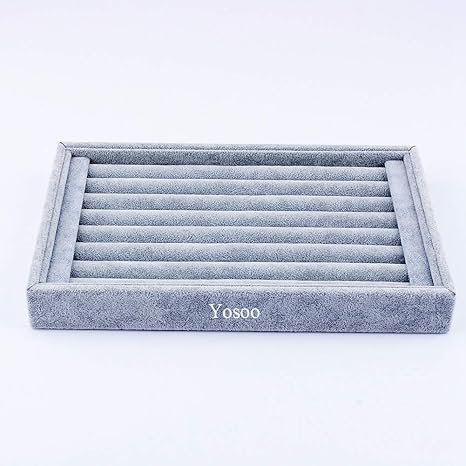 Amazon アクセサリートレイ スエード 23x15cm 業務用 接客トレイ 指輪 ピアス ネックレス ブレスレット 展示 見せる ジュエリートレイ ジュエリーの保管に最適 小物入れ 収納 ディスプレイ グレー ジュエリー収納 オンライン通販 Amazon アクセサリートレイ スエード 23x15cm 業務用 接客トレイ 指輪 ピアス ネックレス ブレスレット 展示 見せる ジュエリートレイ ジュエリーの保管に最適 小物入れ 収納 ディスプレイ グレー ジュエリー収納 オンライン通販