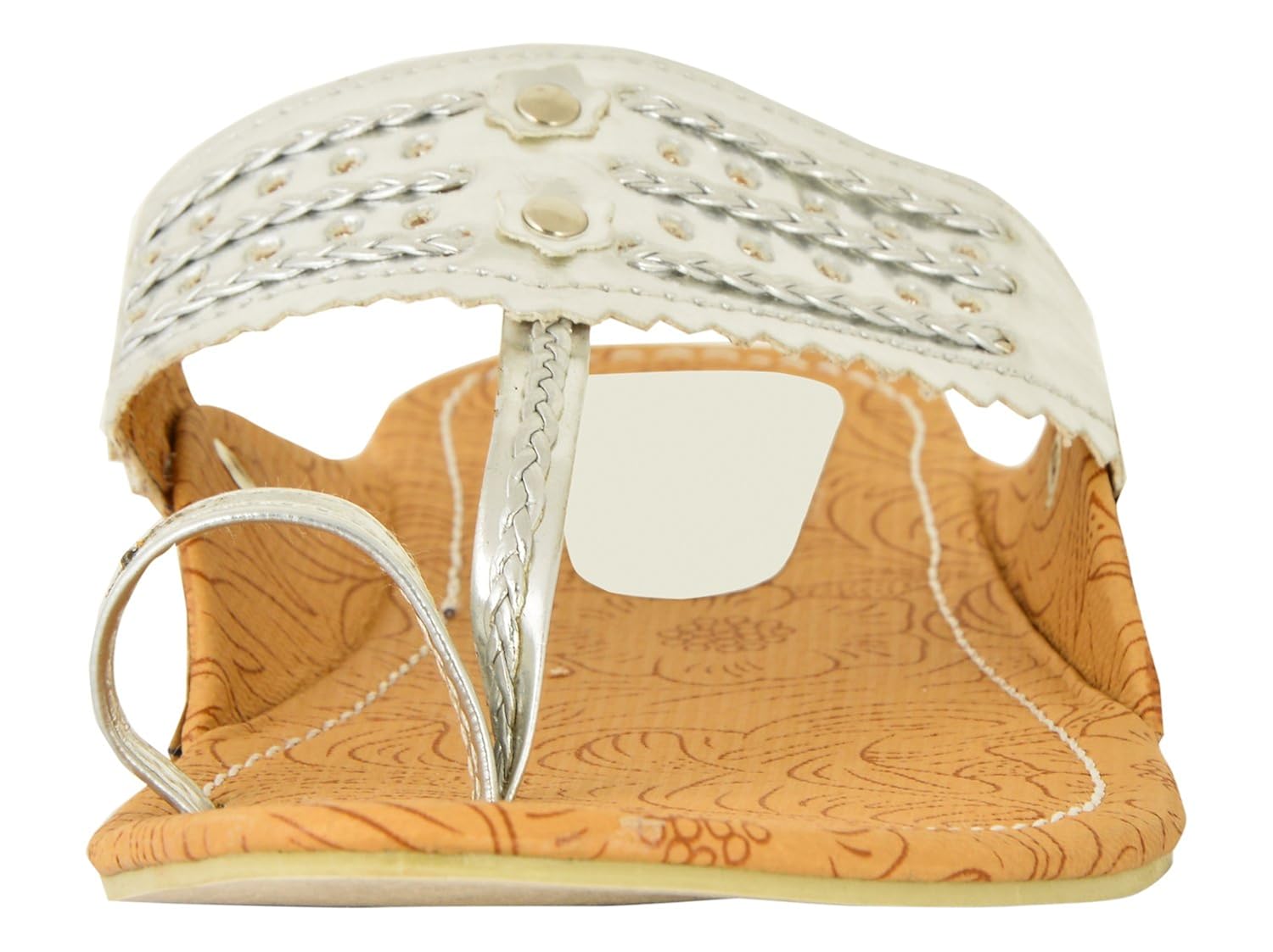 ampereus women's nylon kolhapuri chappal (silver,kolapuri-7)