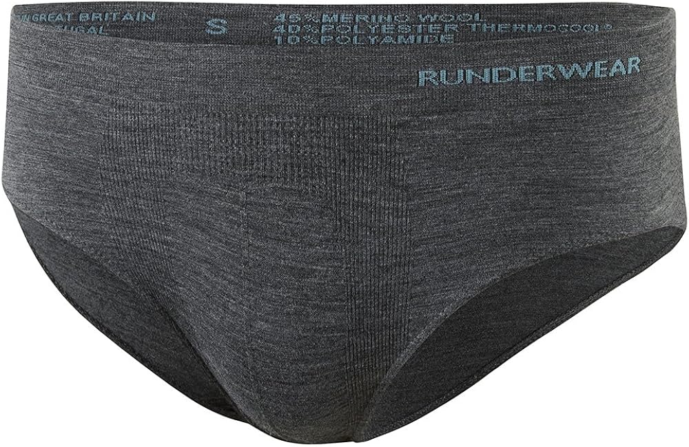 RUNDERWEAR Men's Merino Briefs ChafeFree, Premium Merino Wool