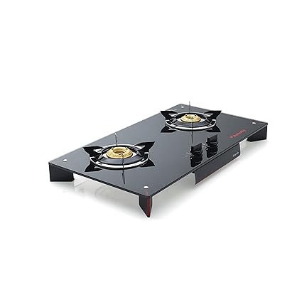 Butterfly Prism 2 Burner Glass Top/ Top Knob LPG Gas Stove