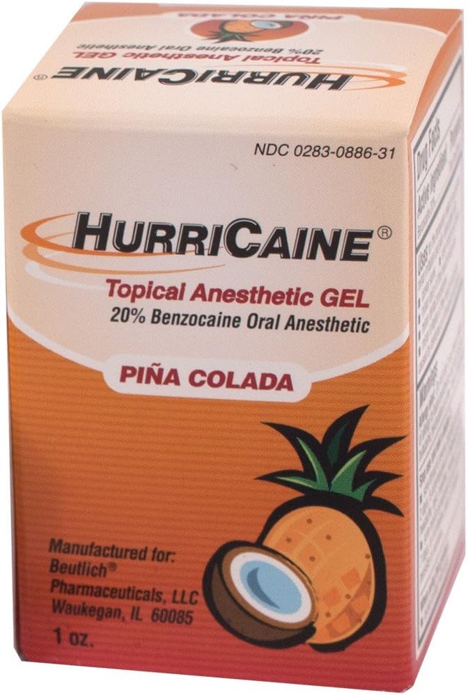 Hurricaine Topical Anesthetic Gel Pina Colada 1oz (Pack of 3)