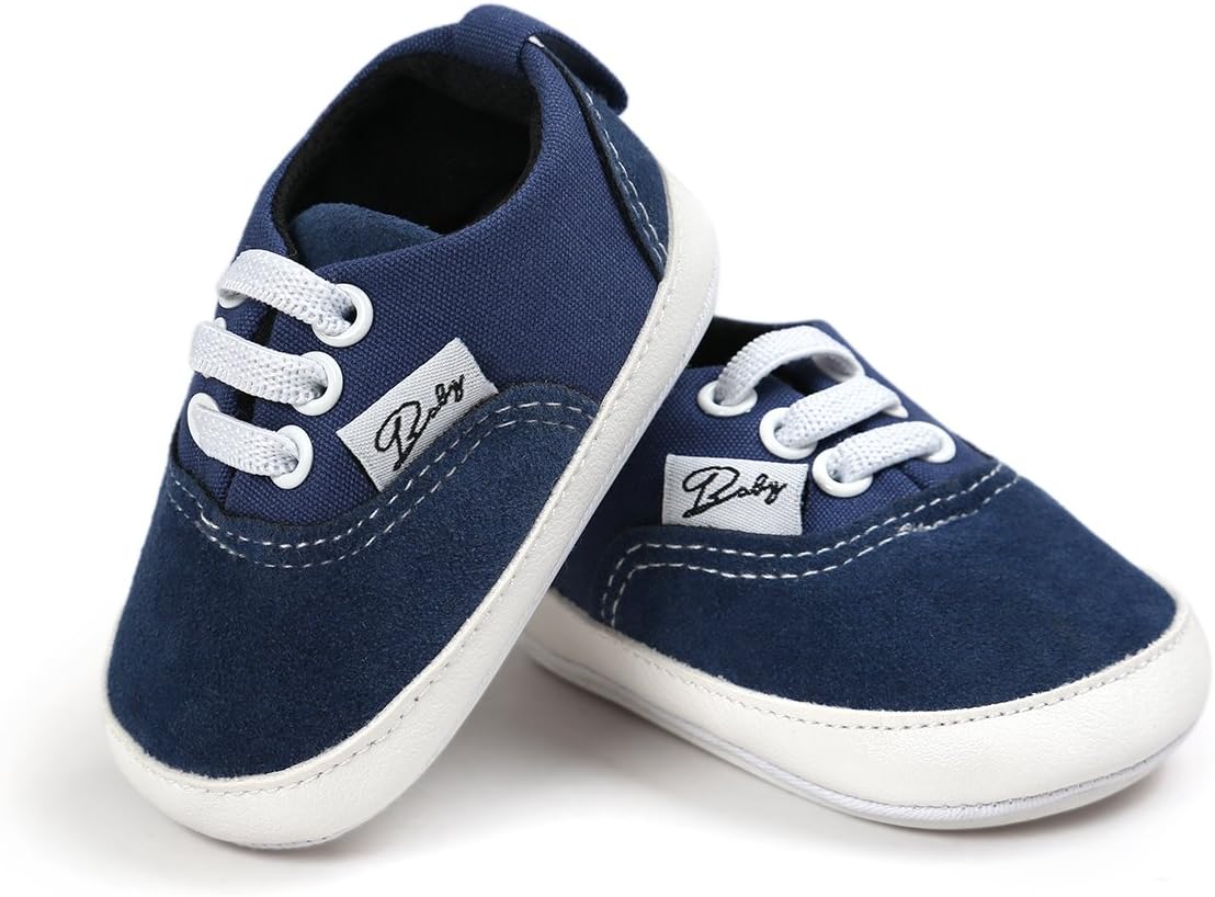 FAMI Baby Boys Girls Canvas Toddler Sneaker Anti-Slip First Walkers Candy Shoes 0-18 Months