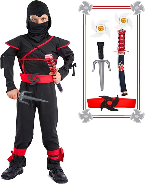 Kids Ninja Costume Halloween Costumes for Boys Ninja Toys with Ninja