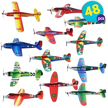 The Twiddlers 48 Aerei Di Carta Aeroplani Giocattolo In 12 Diversi Modelli Alianti Volanti Per Regalini Da Festa Ricompense Di Classe Per