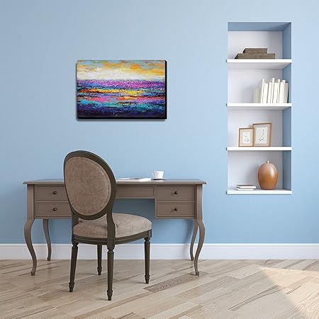 Amazon Co Jp Asmork 壁掛け 絵画 インテリア 絵画アート100 手描き モダンアートパネル 風景画 パネル 30 45cm ホーム キッチン
