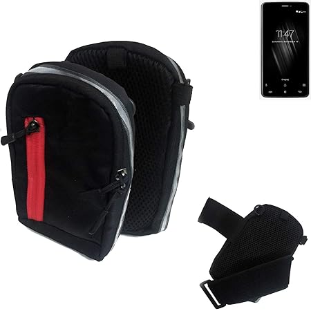 K-S-Trade Outdoor Gürteltasche Umhängetasche für Cubot Max schwarz Handytasche Case travelbag Schutzhülle Handyhülle