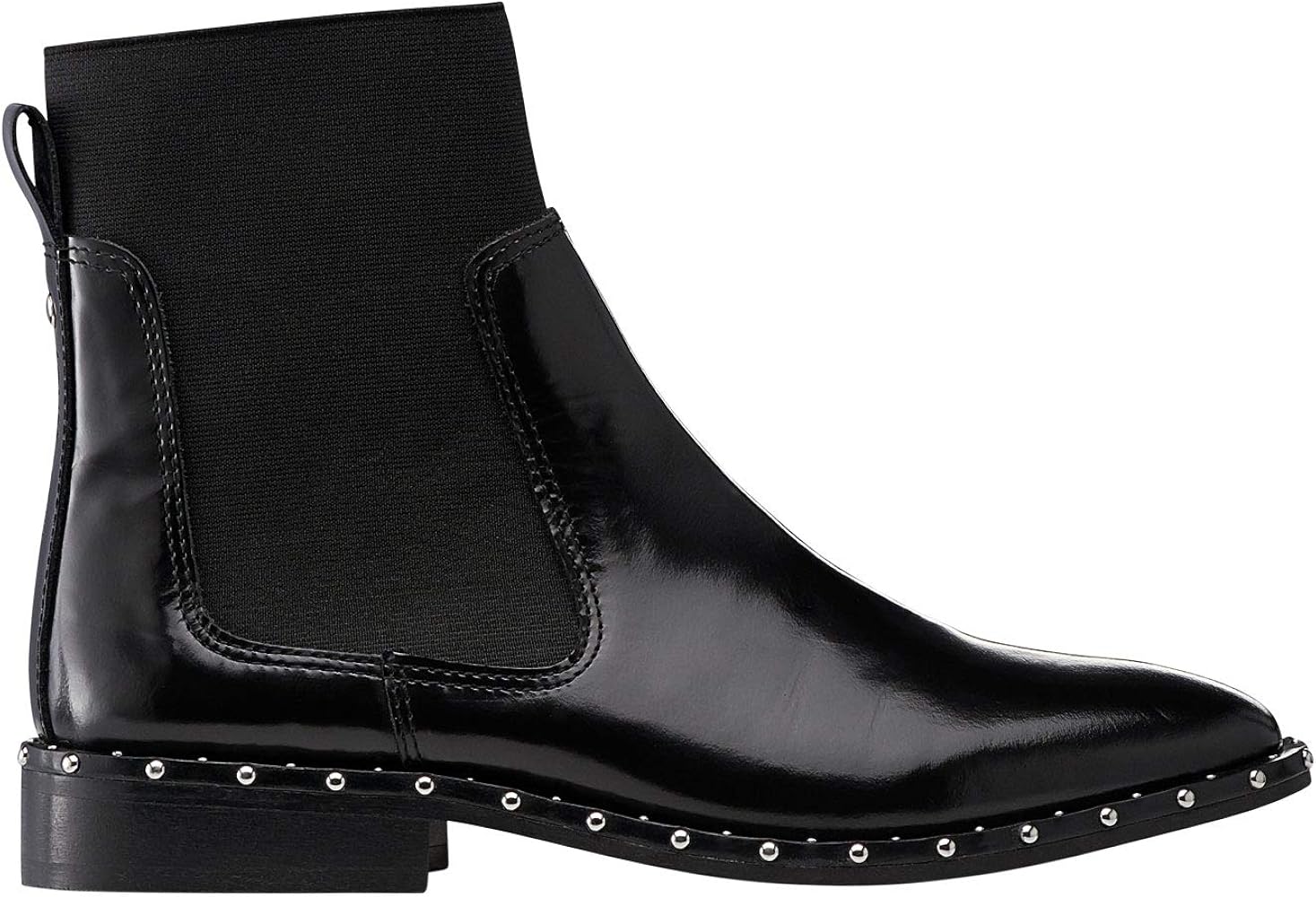 black patent studded boots