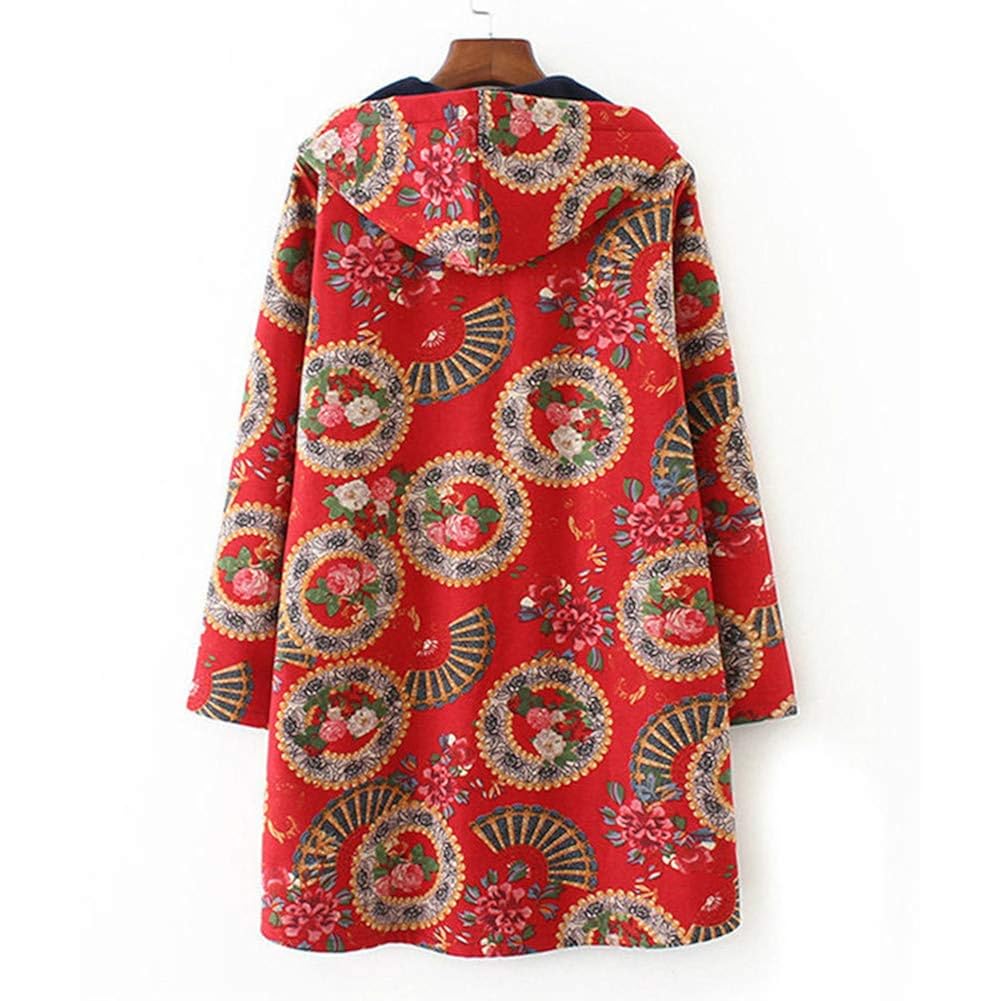 Piebo Hiver Femme Cardigan Coton Style National Floral ...