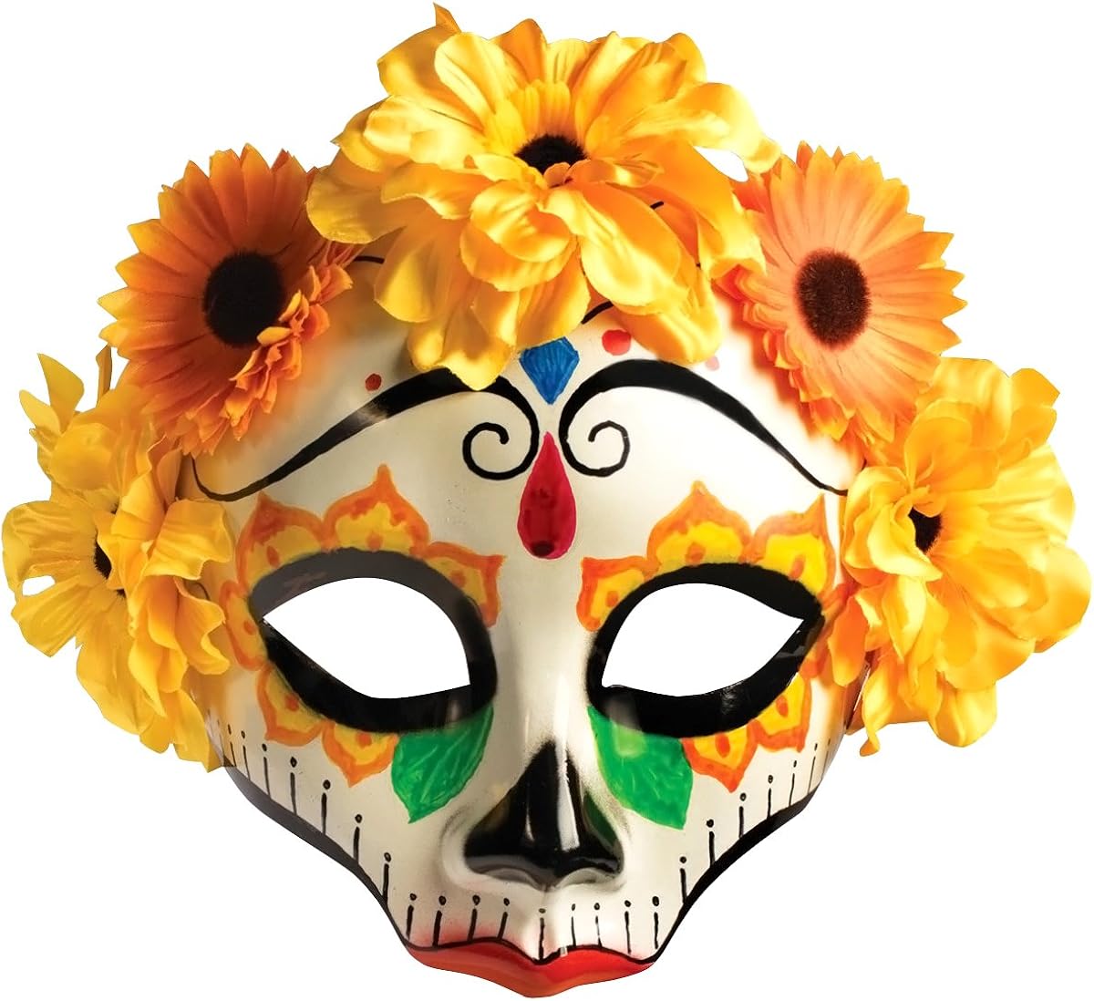 Forum Novelties Women's Day Of Dead Flower Skull Mask