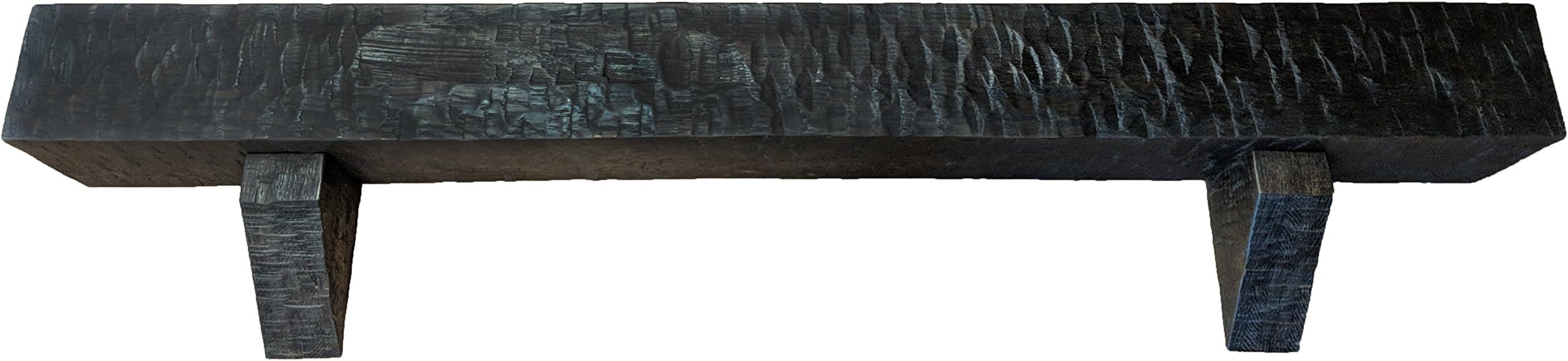 Wood Fireplace Shelf – Hand Hewn Fireplace Beam with Corbels – Wooden Fireplace Mantel – Rustic Floating Wall Shelf (84" L x 10" D x 8" H, Oak Wood with Briar Stain)