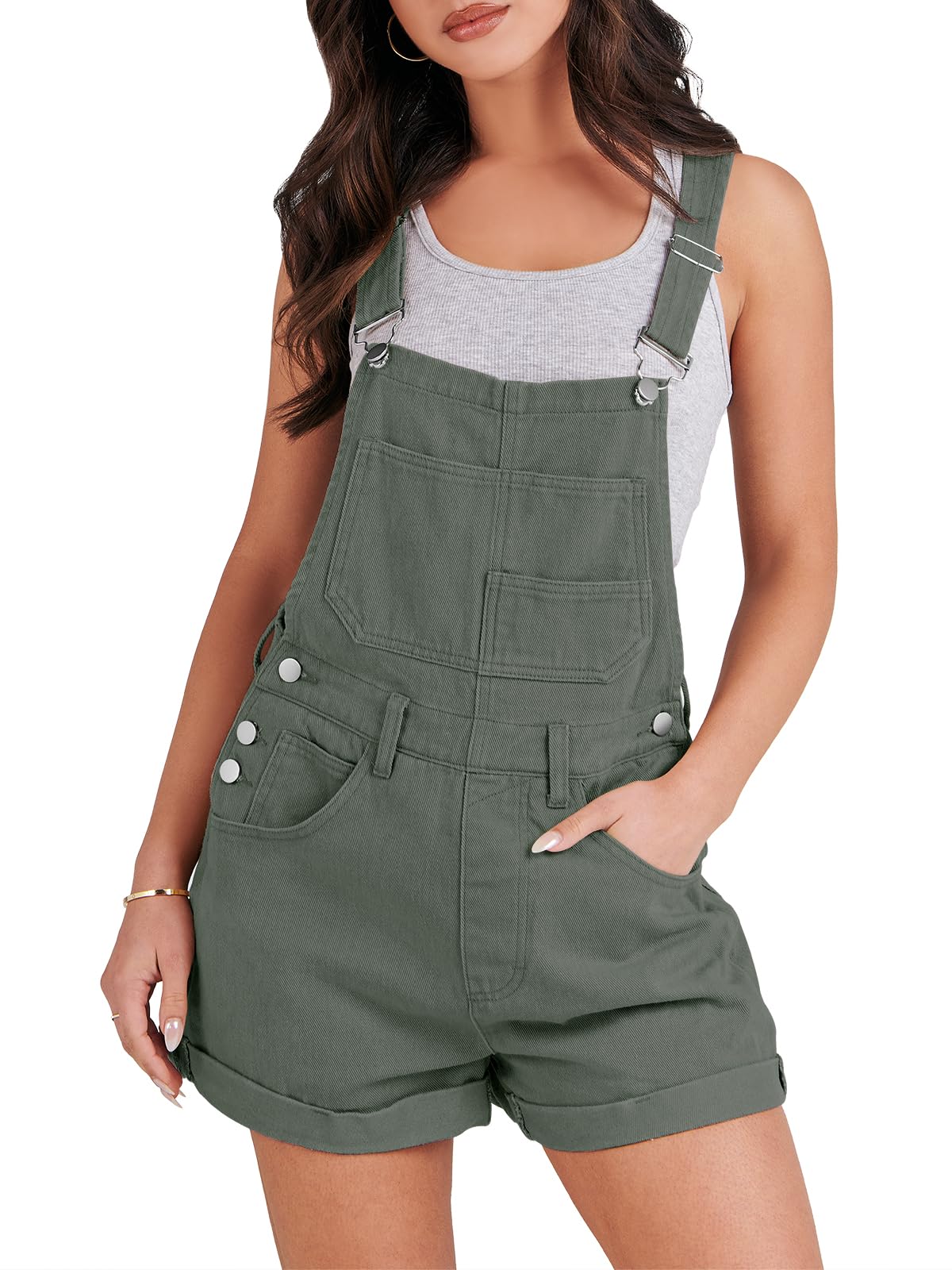 ANRABESS Overalls for Women Denim Shorts Overalls 2025 Summer Casual Loose Fit Adjustable Rompers Jean jumpsuit Bib Shortalls