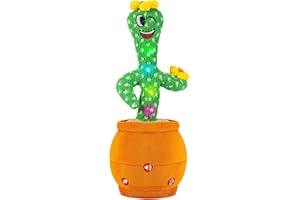 LGOUYGG Cactus Baby Toys Boy Girl Gifts, Talking Singing Mimicking Recording Light Up, Infant Babies Toddler Kids Interactive Musical Toy, Sing English Songs and Repeat What You Say
