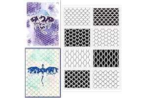 CHGCRAFT Dragon Scales Clear Stamps Fish Scales Background Silicone Stamps for Card Making DIY Scrapbooking Photo Album Decoration, 4.3x6.3inch