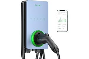 Autel Home Smart Electric Vehicle (EV) Charger up to 50Amp, 240V, Indoor/Outdoor Car Charging Station with Level 2, Wi-Fi and Bluetooth Enabled EVSE, Hardwired,25-Foot Cable,Sierra Blue