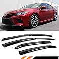 Cuztom Tuning JDM 3D Wavy Style Window Visor Rain Guard Deflector Compatible Fits for 2018-2024 Toyota Camry L LE SE XLE XSE