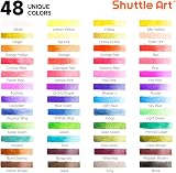 Shuttle Art 48 Color Watercolor Set Half Pan 2 Brushes 10 Brushes Pad Palette view 3