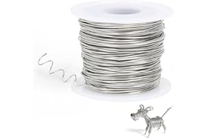 CHUDENG 20 Gauge (0.03'') 304 Stainless Steel Craft Wire for Jewelry Making, 165 feet Dead Soft Stainless Steel Bailing Wire, Silver Snare Wire for Craft and Jewelry Making, Round Selection