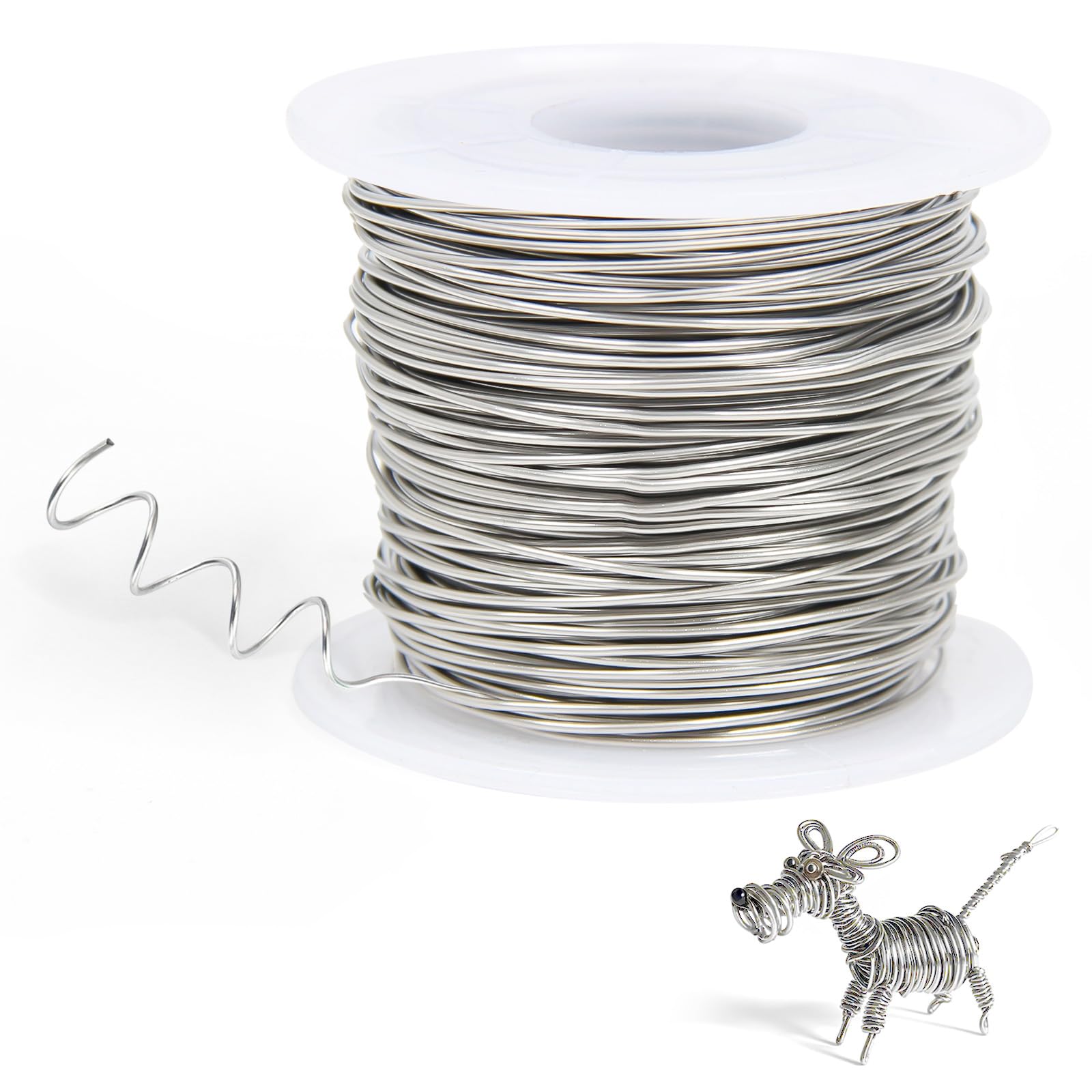Photo 1 of 20 Gauge (0.03'') Stainless Steel Craft Wire for Jewelry Making, 165 feet Dead Soft Stainless Steel Bailing Wire, Silver Snare Wire for Craft and Jewelry Making, Round Selection