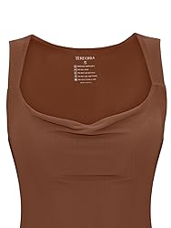 REORIA Women's Summer Cowl Neck Mesh Sleeveless